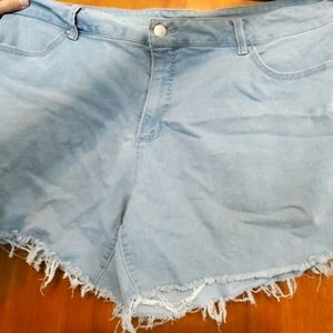 Plus Size Light Wash Jean Shorts